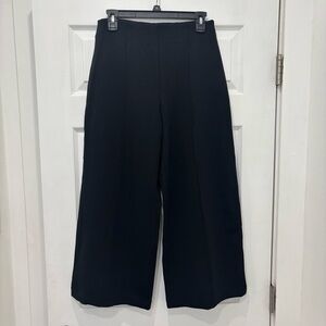 SPANX Cropped Wide-Leg Black Ponte Pants Size Medium Petite NWT